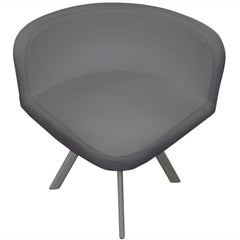 La chaise simili-cuir gris de la table Mosaic 90