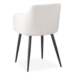 Lot de 8 chaises Paoline Tissu Bouclette Crème