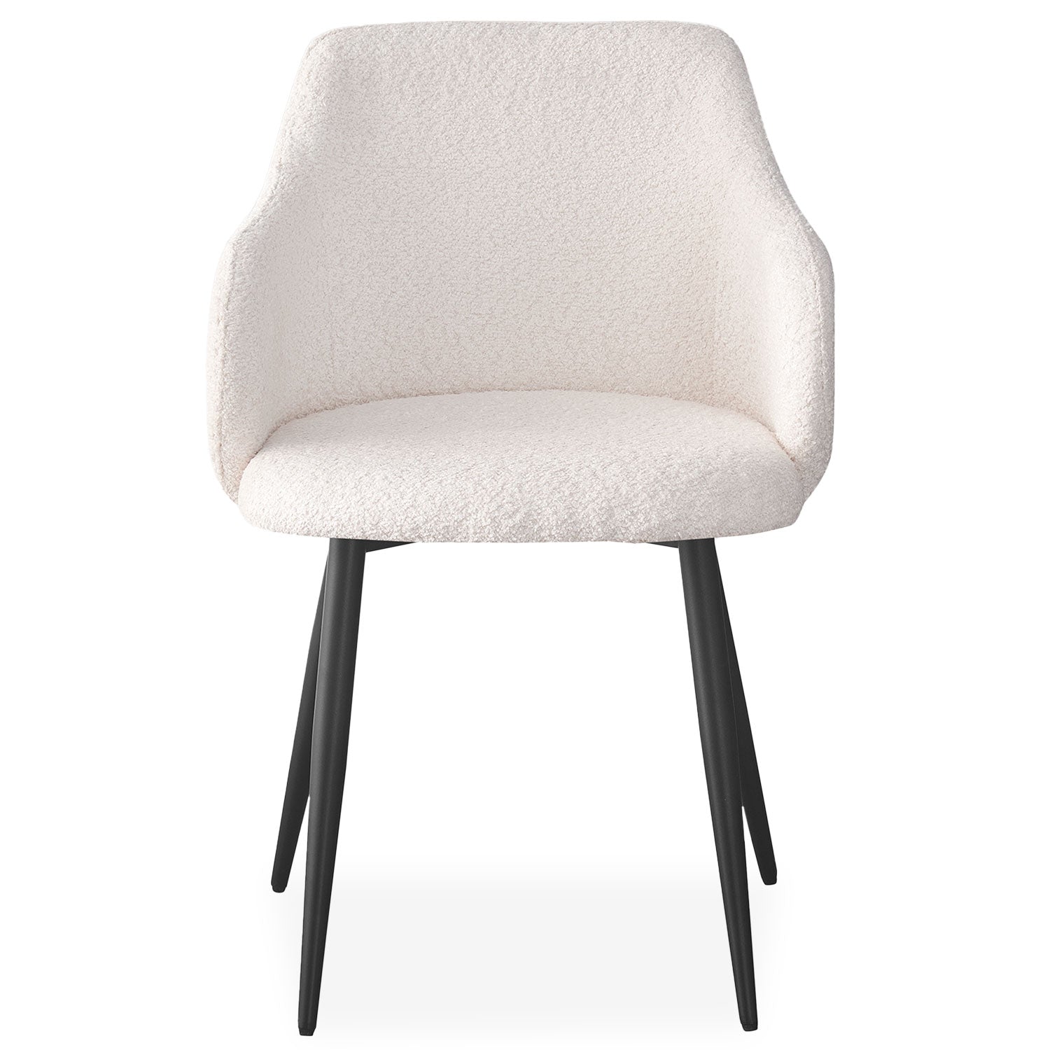 Lot de 8 chaises Paoline Tissu Bouclette Crème