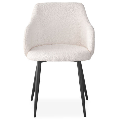 Lot de 6 chaises Paoline Tissu Bouclette Crème