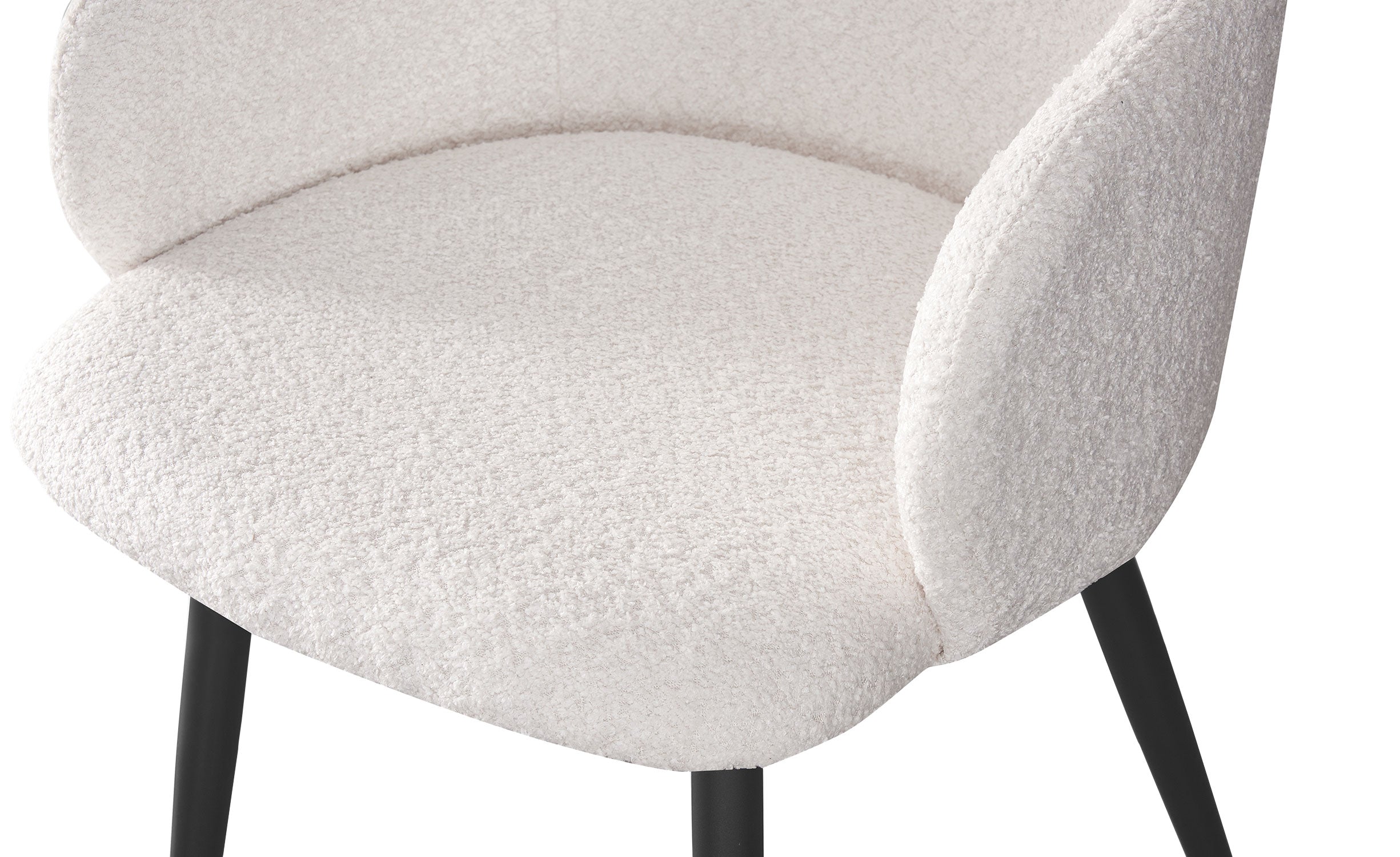 Lot de 2 chaises Paoline Tissu Bouclette Crème