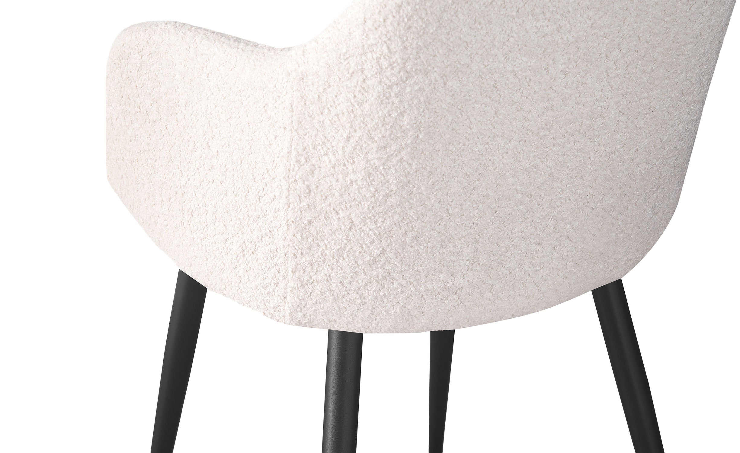 Lot de 8 chaises Paoline Tissu Bouclette Crème