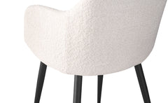 Lot de 6 chaises Paoline Tissu Bouclette Crème