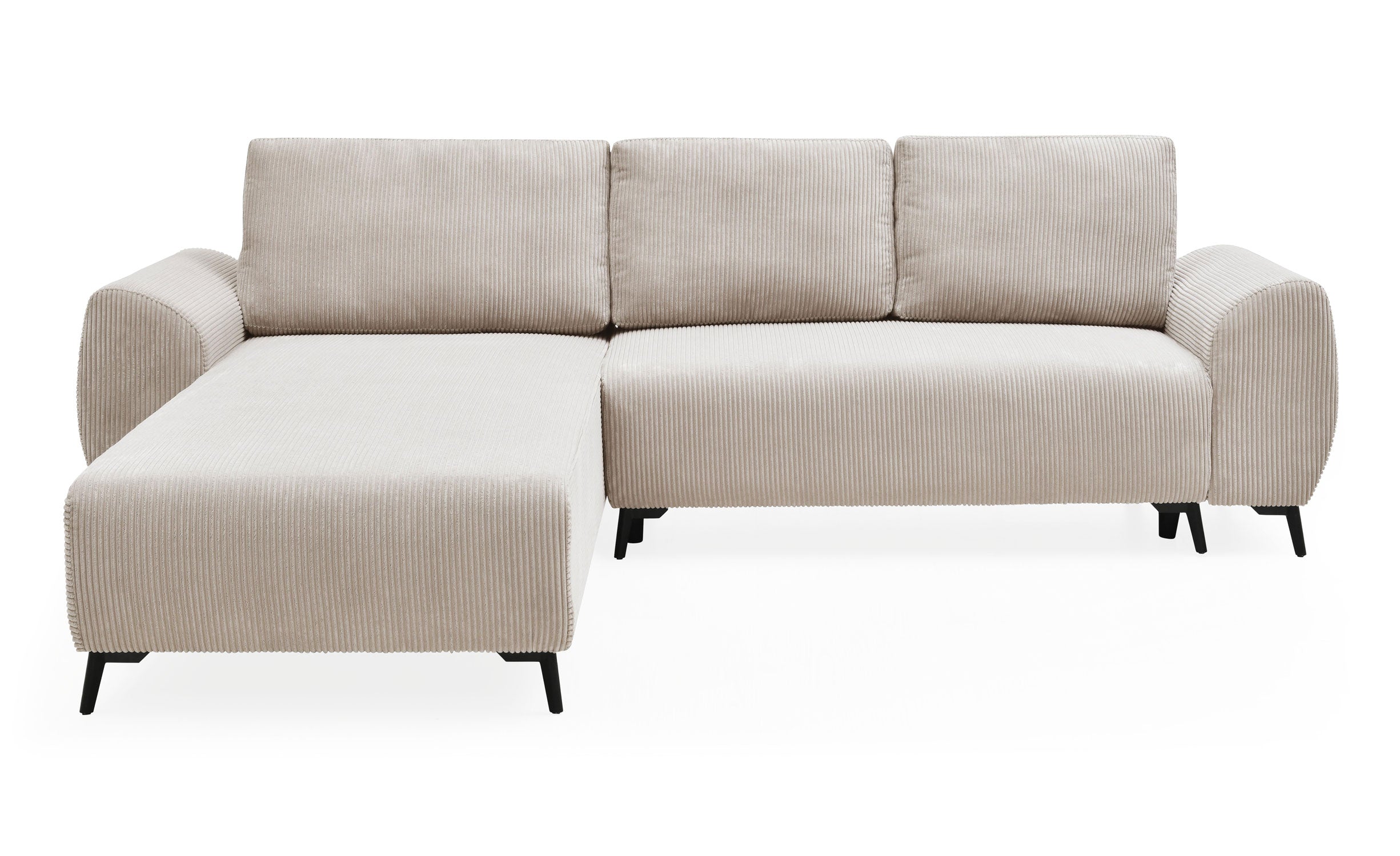 Canapé convertible avec angle réversible Paolo Velours côtelé Beige