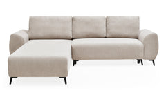 Canapé convertible avec angle réversible Paolo Velours côtelé Beige