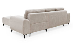 Canapé convertible avec angle réversible Paolo Velours côtelé Beige