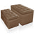 Banc coffre avec 2 poufs marron