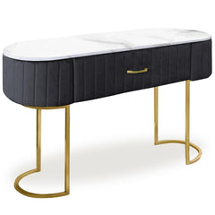 Coiffeuse 1 tiroir Awzel velours noir