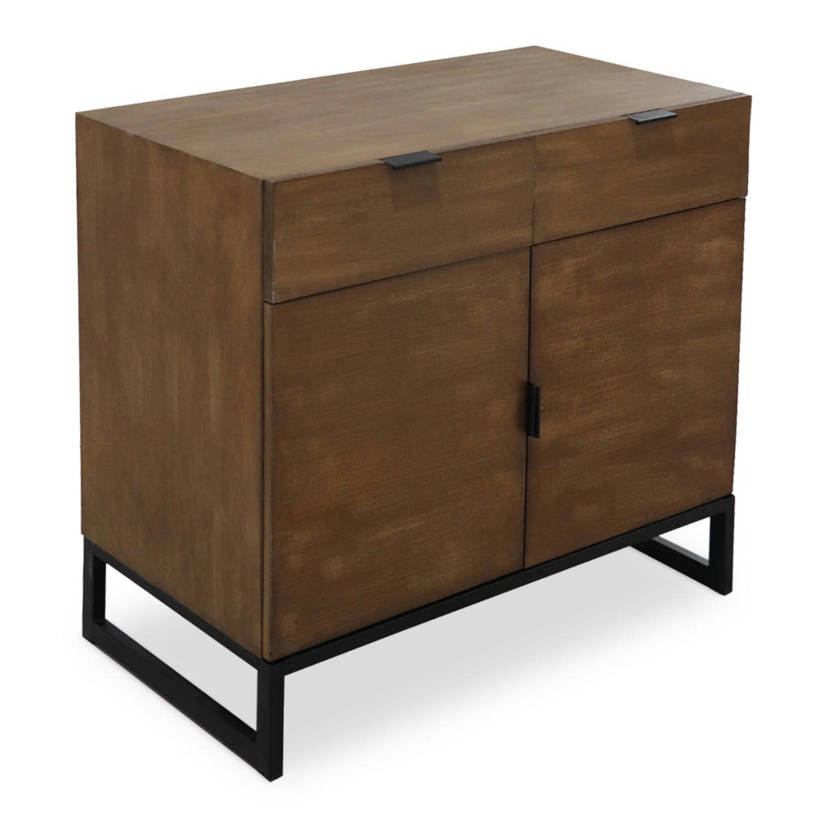 Commode 2 tiroirs et 2 portes battantes Panara Chêne Clair