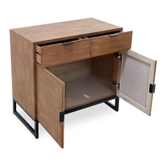 Commode 2 tiroirs et 2 portes battantes Panara Chêne Clair