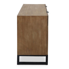 Commode 2 tiroirs et 2 portes battantes Panara Chêne Clair