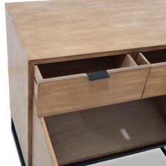 Commode 2 tiroirs et 2 portes battantes Panara Chêne Clair