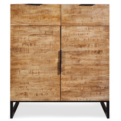 Commode 2 tiroirs et 2 portes battantes Panara Chêne Clair