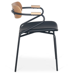 Lot de 8 chaises design Paradox Bois et Simili Noir