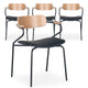 Lot de 4 chaises en bois clair et simili noir