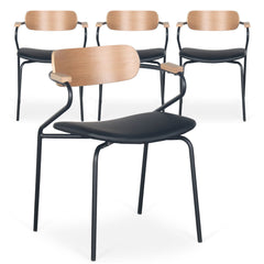 Lot de 4 chaises design Paradox Bois et Simili Noir