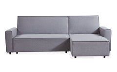 Canapé d'angle convertible en tissu Candish gris effet lin