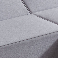 Canapé d'angle convertible en tissu Candish gris effet lin