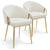 Lot de 2 chaises matelassées en métal doré et tissu beige