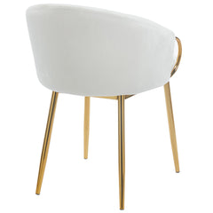 Lot de 4 chaises matelassées velours crème Chantil avec métal doré