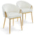 Lot de 2 chaises en métal doré et velours crème