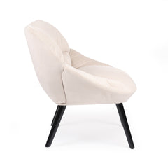 Fauteuil en velours beige Celesi