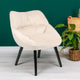 Fauteuil en velours beige Celesi