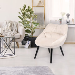 Fauteuil en velours beige Celesi