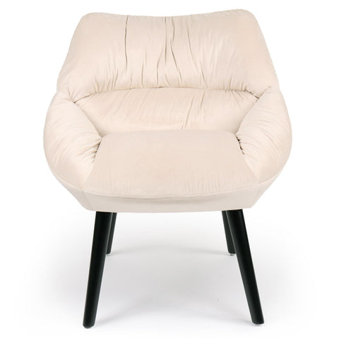 Fauteuil en velours beige Celesi