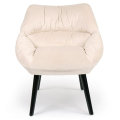 Fauteuil en velours beige Celesi
