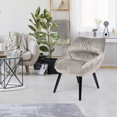 Fauteuil en velours gris Celesi