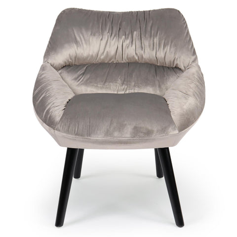 Fauteuil en velours gris Celesi