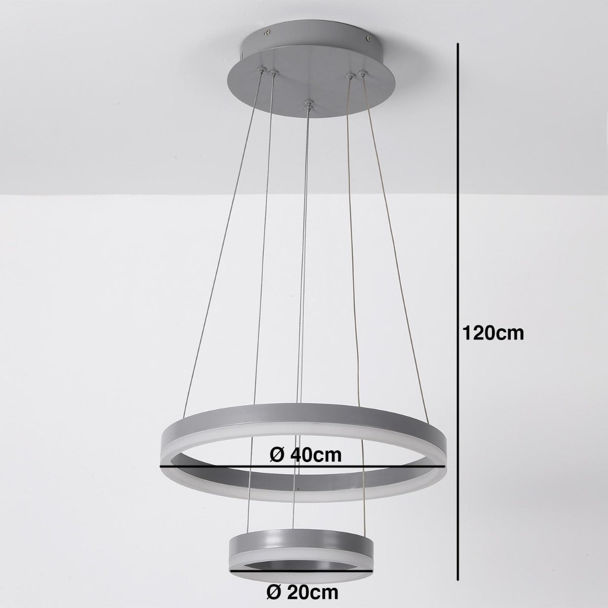Suspension LED Polux Métal gris