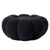 Pouf fleur Basha tissu bouclette noir