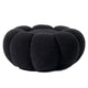 Pouf fleur Basha tissu bouclette noir