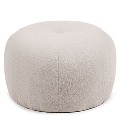 Pouf rond style cocooning Ø55cm Kapilou Tissu bouclette Beige