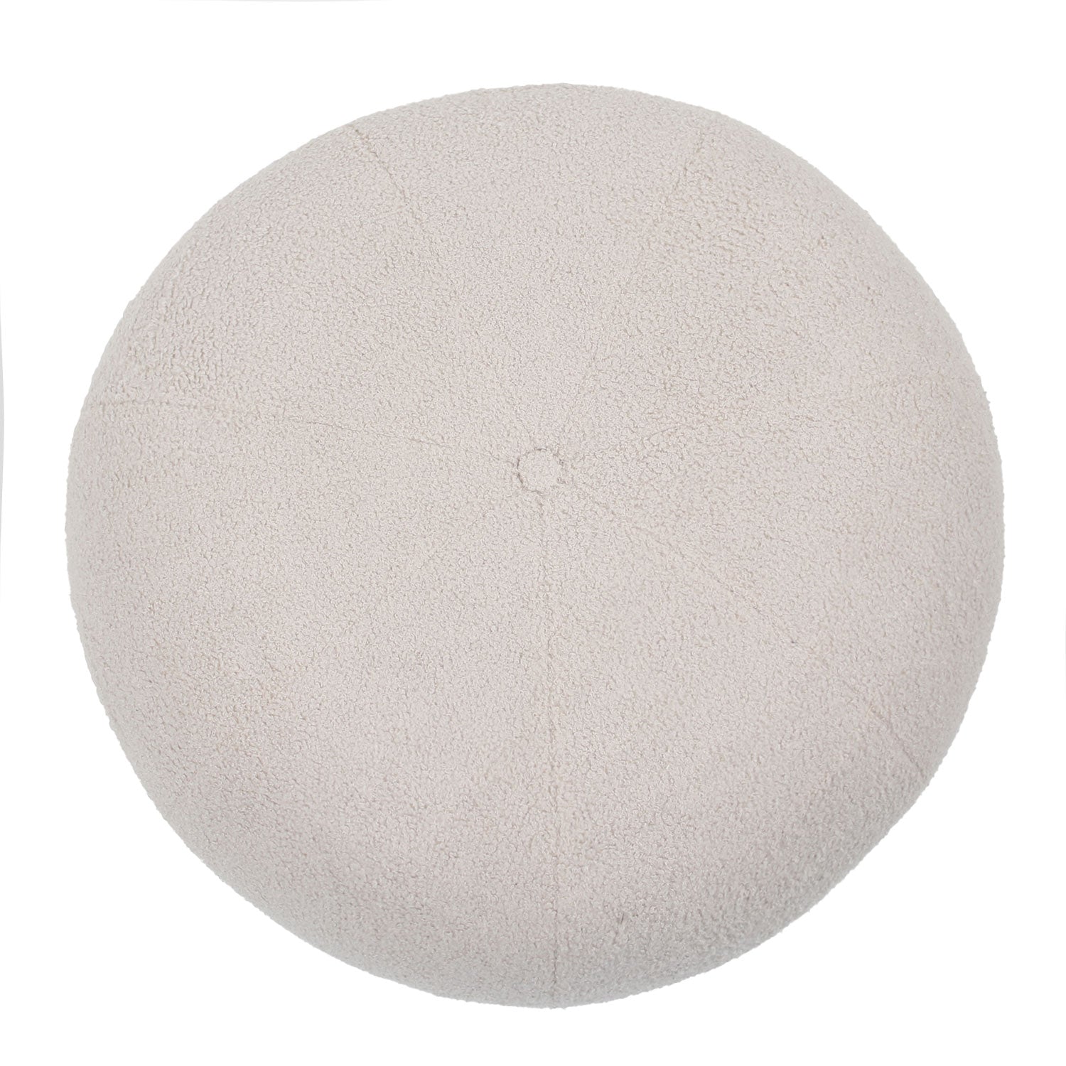 Pouf rond style cocooning Ø55cm Kapilou Tissu bouclette Beige