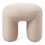Pouf 46 cm en tissu bouclette beige