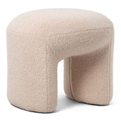 Pouf tendance Armania L46cm Tissu bouclette Beige
