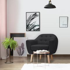 Fauteuil Aliph scandinave en tissu noir