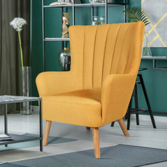 Fauteuil scandinave Vidal Jaune vu de face
