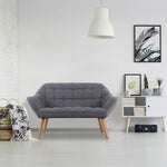 Canapé scandinave 2 places Anatan tissu gris clair