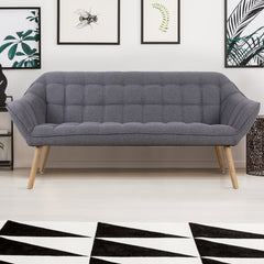 Canapé 3 places scandinave en tissu gris clair