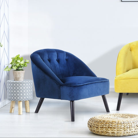 Sillón Ioan Terciopelo Azul
