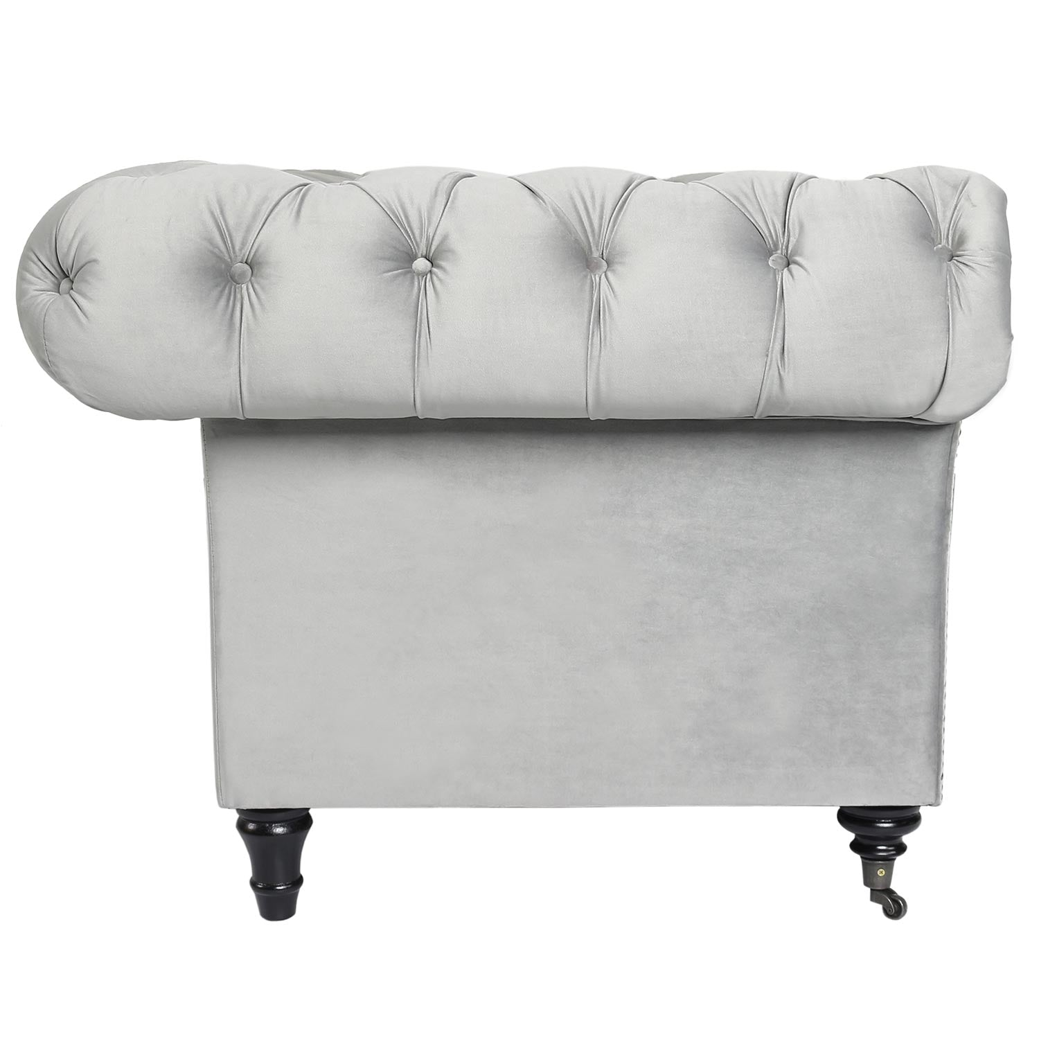 Canapé Chesterfield 3 places Queen Velours Argent
