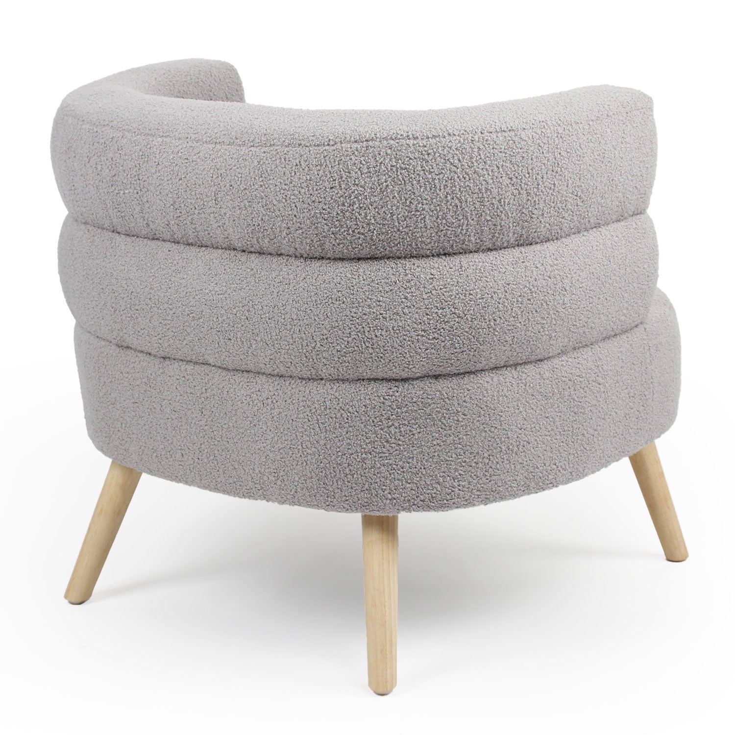 Fauteuil design arrondi Riviani Tissu bouclette Gris
