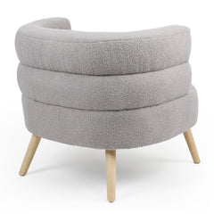 Fauteuil design arrondi Riviani Tissu bouclette Gris