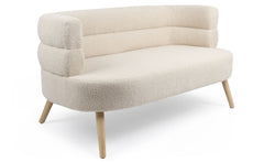Canapé 2 places design scandinave arrondi Riviani Tissu bouclette Beige