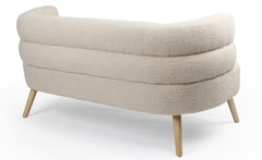 Canapé 2 places design scandinave arrondi Riviani Tissu bouclette Beige