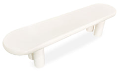 Table basse arrondie 160cm avec pieds colonnes Roady Crème